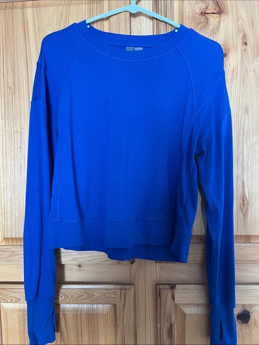 Sweaty Betty Electric Blue Crewneck Sweatshirt, size XS